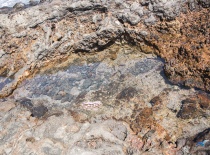 На фотографии изображены скалистые берега с небольшими водоемами, наполненными морской водой. Это ме